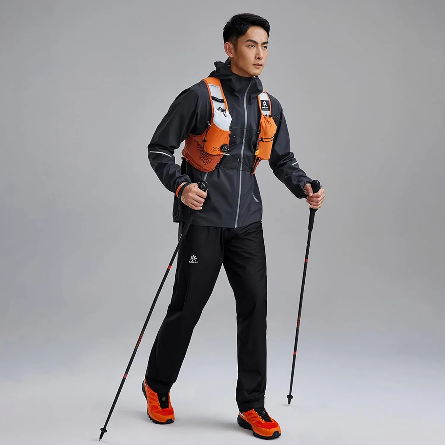 KAILAS Men's Running Jacket Lightweight Windrunner Hooded Track Jacket Packable Outdoor Windproof Rain Shell Athletic