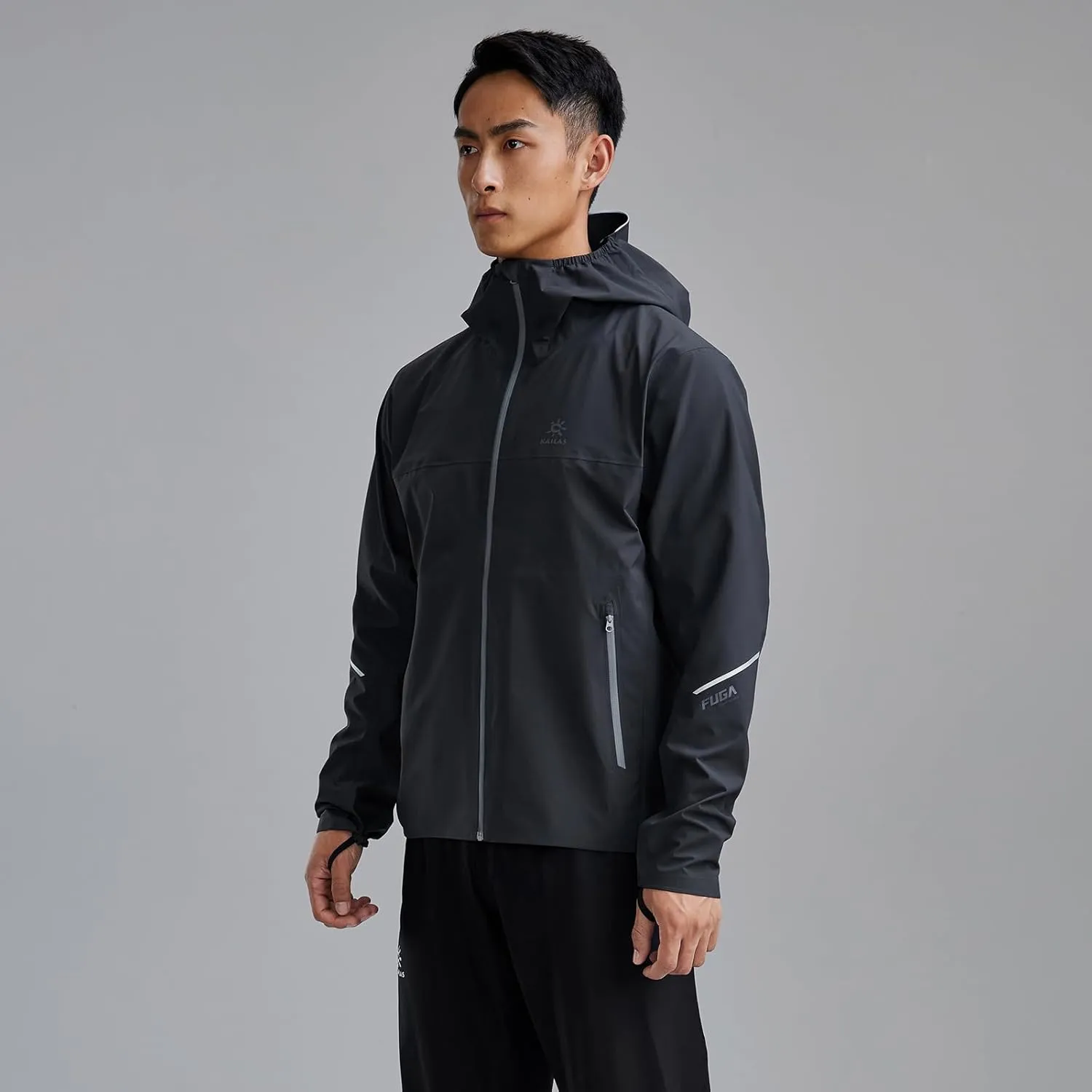 KAILAS Men's Running Jacket Lightweight Windrunner Hooded Track Jacket Packable Outdoor Windproof Rain Shell Athletic