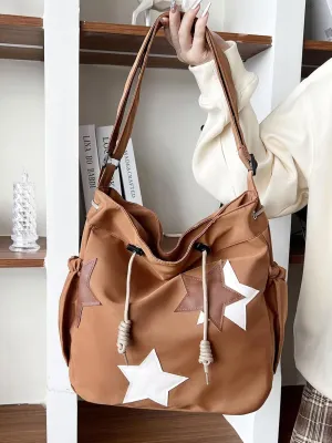 Kawaii Crossbody Bag with cute Pin and Pendant, Lightweight Japanese Messenger Bags Y2K Shoulder Bag for Women Men