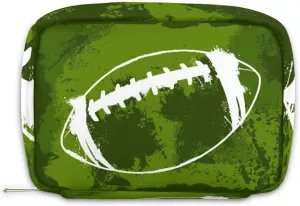 Kids Toiletry Bag for Boys, Small Cute Green Football Wash Bag for Little Young Boys Waterproof Cosmetic Weekender Bag Toddler Traveling Toiletries