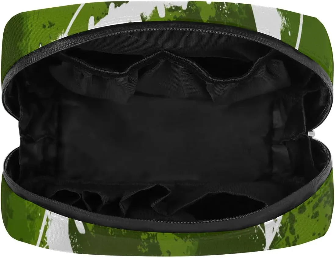 Kids Toiletry Bag for Boys, Small Cute Green Football Wash Bag for Little Young Boys Waterproof Cosmetic Weekender Bag Toddler Traveling Toiletries