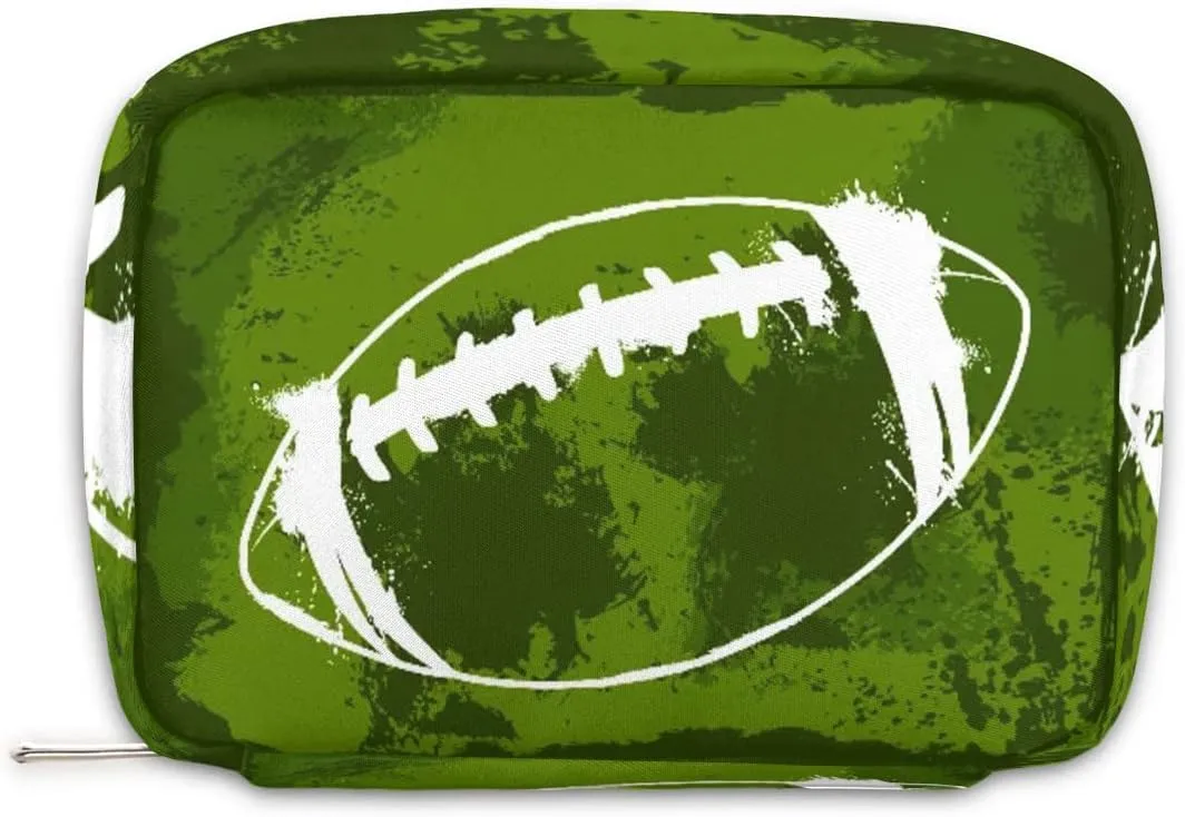 Kids Toiletry Bag for Boys, Small Cute Green Football Wash Bag for Little Young Boys Waterproof Cosmetic Weekender Bag Toddler Traveling Toiletries