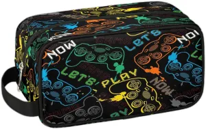 Kids Travel Toiletry Bag Game Controller, Waterproof Hanging Dopp Kit for Teens Boys, Cool Switch Carrying Case Compatible with Nintendo Switch and New Switch OLED Console