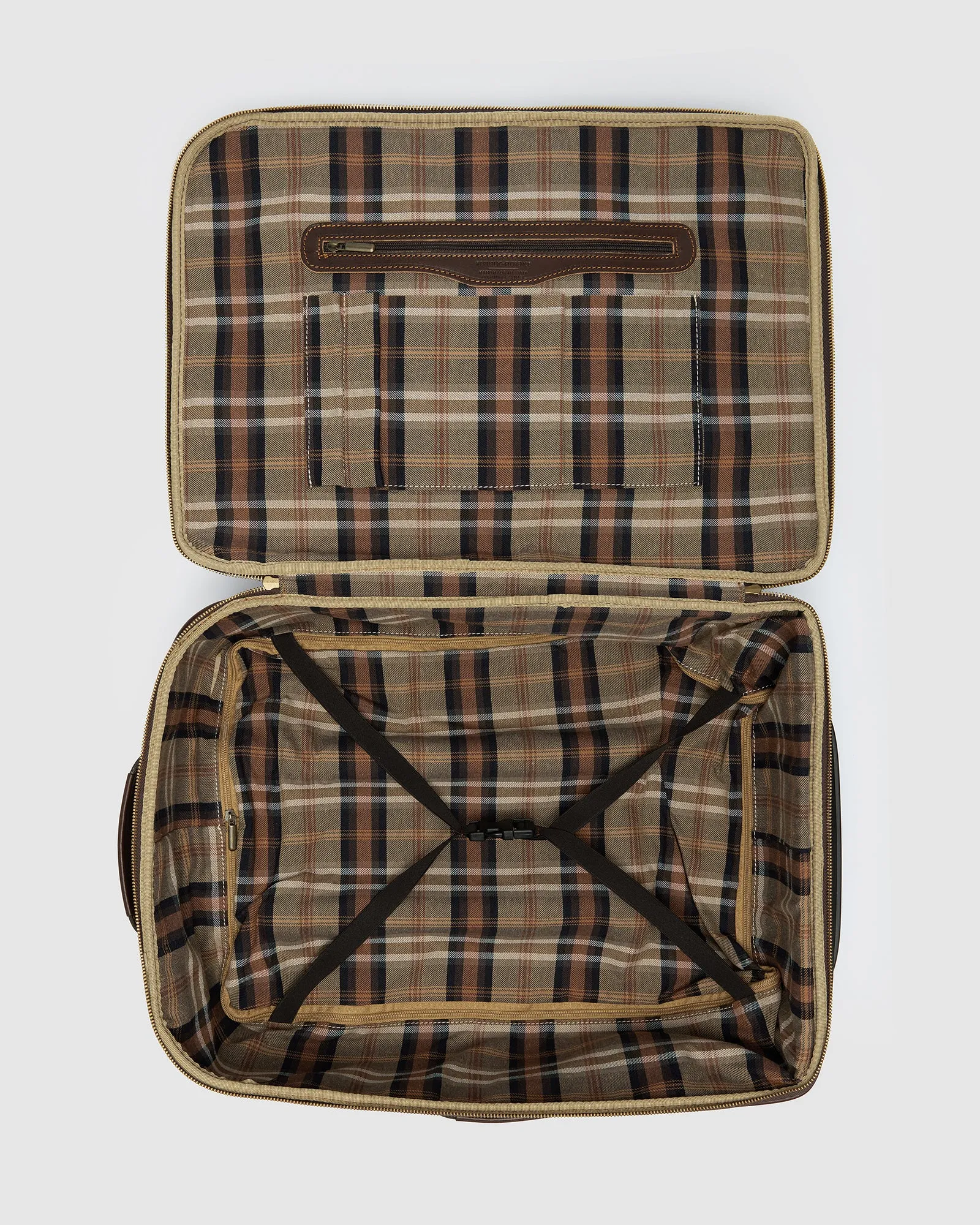 Kino Matt Chocolate- Wheeled Leather Trolley Case