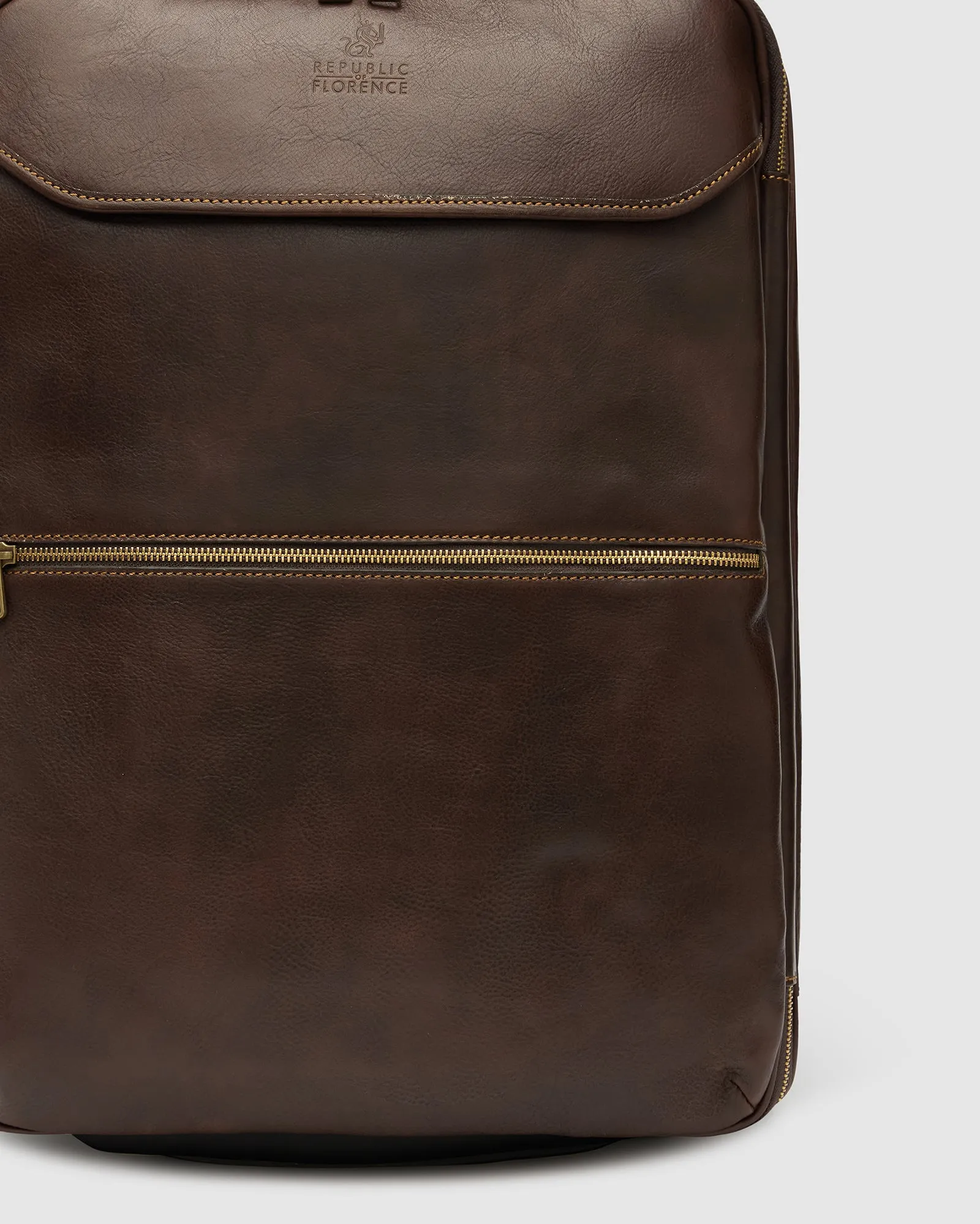 Kino Matt Chocolate- Wheeled Leather Trolley Case