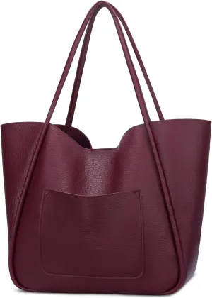KKXIU Tote Bag for Women Vegan Leather Shoulder Purse Large Capacity Travel Bag
