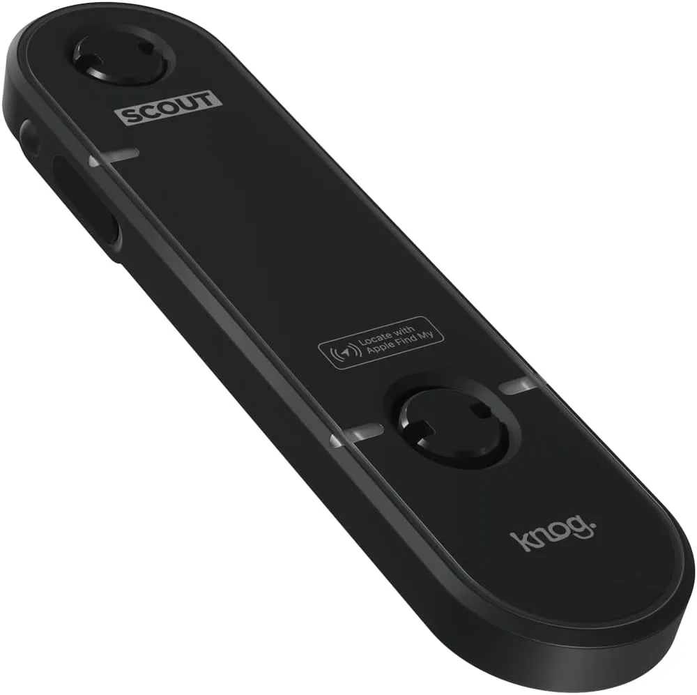 Knog Scout Bike Alarm & Finder - 85db Alarm, iOS 'Find My' Tracking - Motion-Activated Bicycle Deterrent Alarm with Loud Audio Alert & Locator