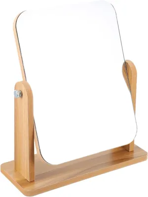 KOHARA 1 Pc Vanity Mirror Desktop Cosmetic Mirror Desk Makeup Mirror Wooden Cosmetic Mirror Vintage Makeup Mirror Travel Cosmetic Mirror Standing Girl Heart to Rotate Glass Lenses Shave