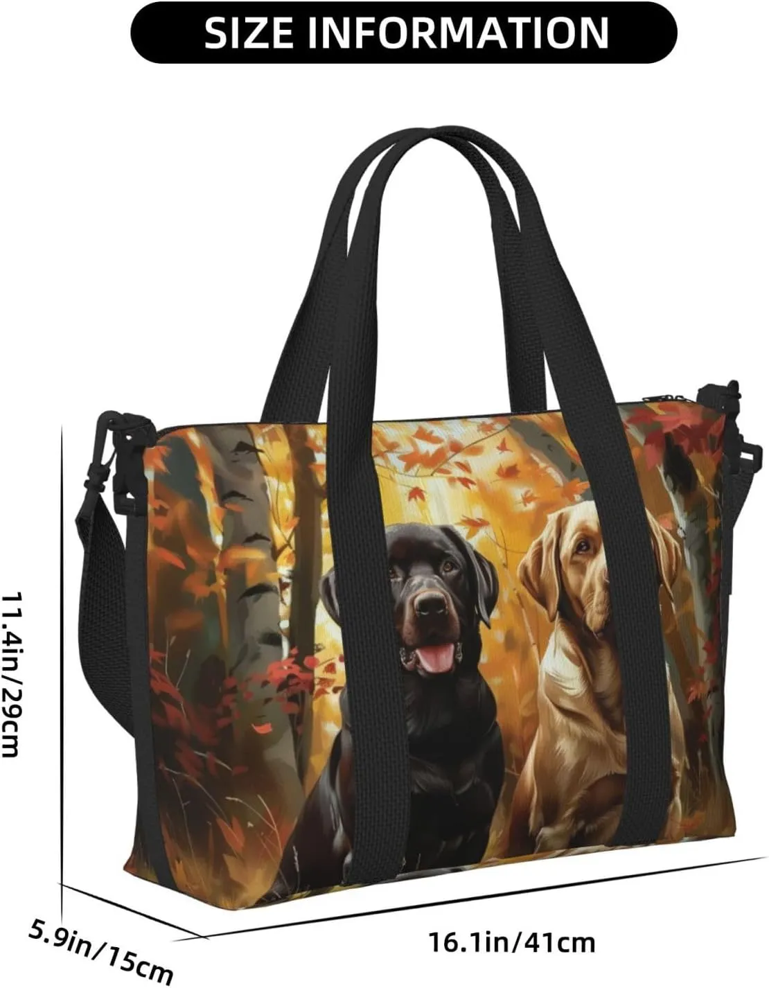 Labrador retrievers print Travel Duffel Bag, Sports Tote Gym Bag, Swim Pool Bag Large Shoulder Tote Bag for Beach Weekender