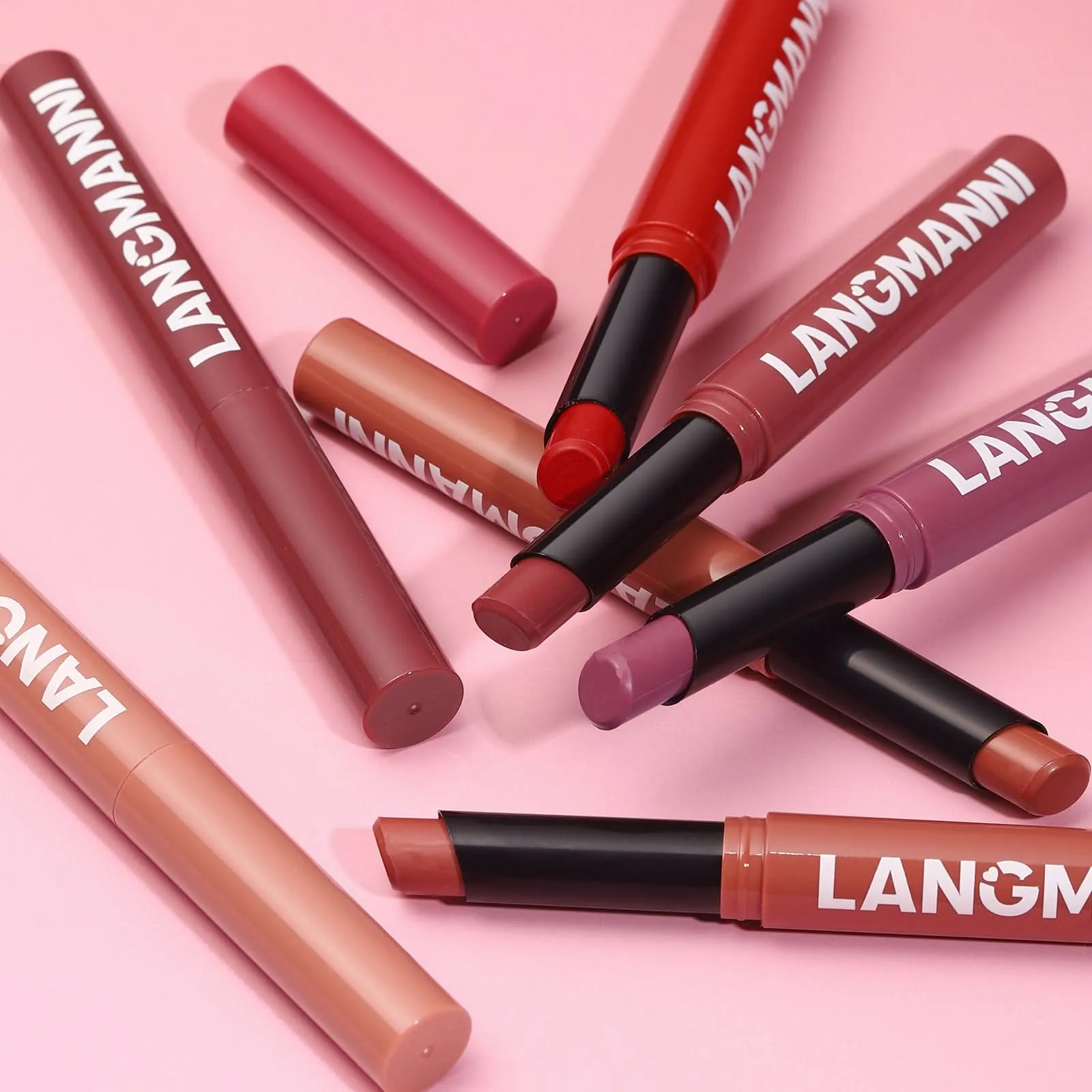LANGMANNI Matte Lipstick – Long-Lasting, Waterproof, Slanted Tip