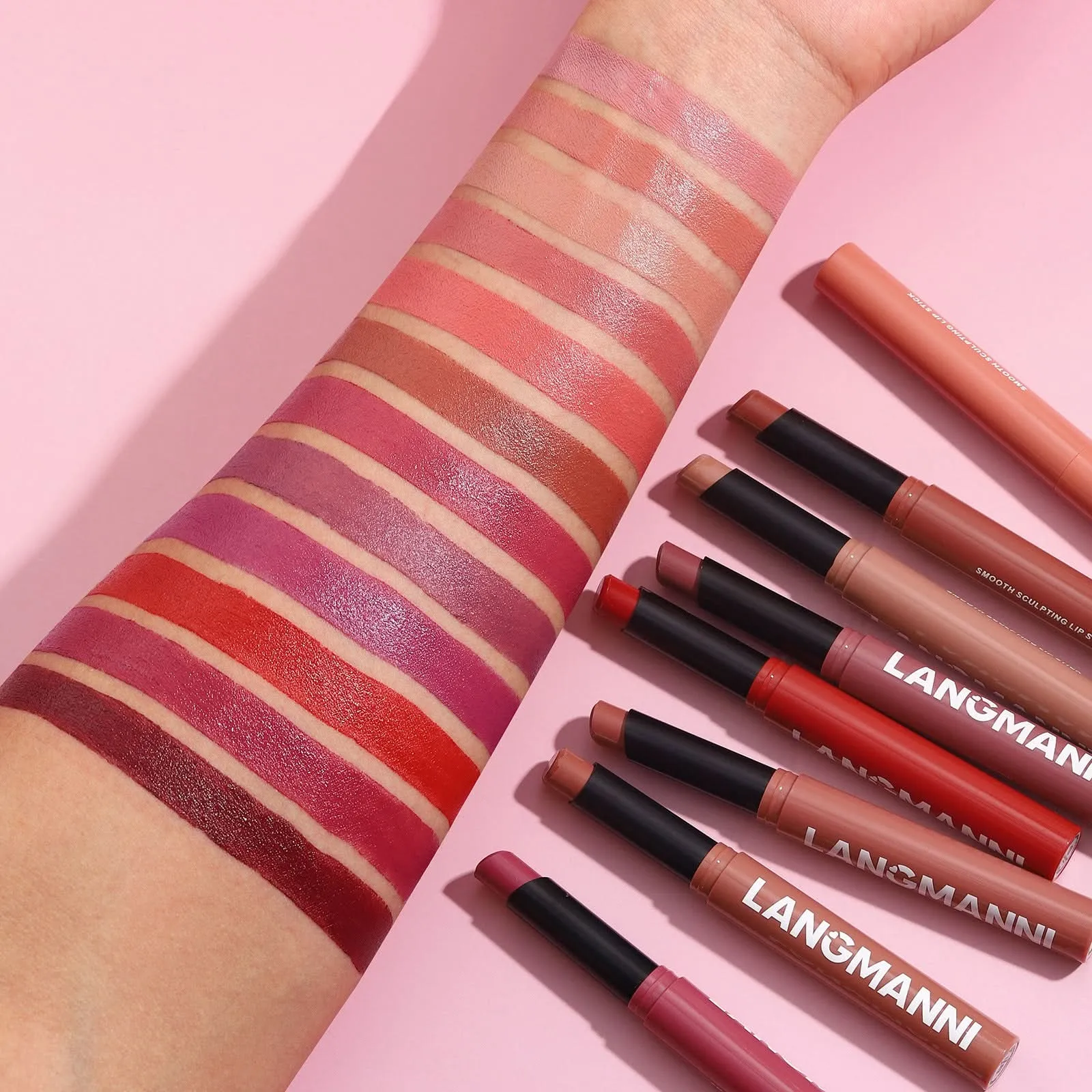 LANGMANNI Matte Lipstick – Long-Lasting, Waterproof, Slanted Tip