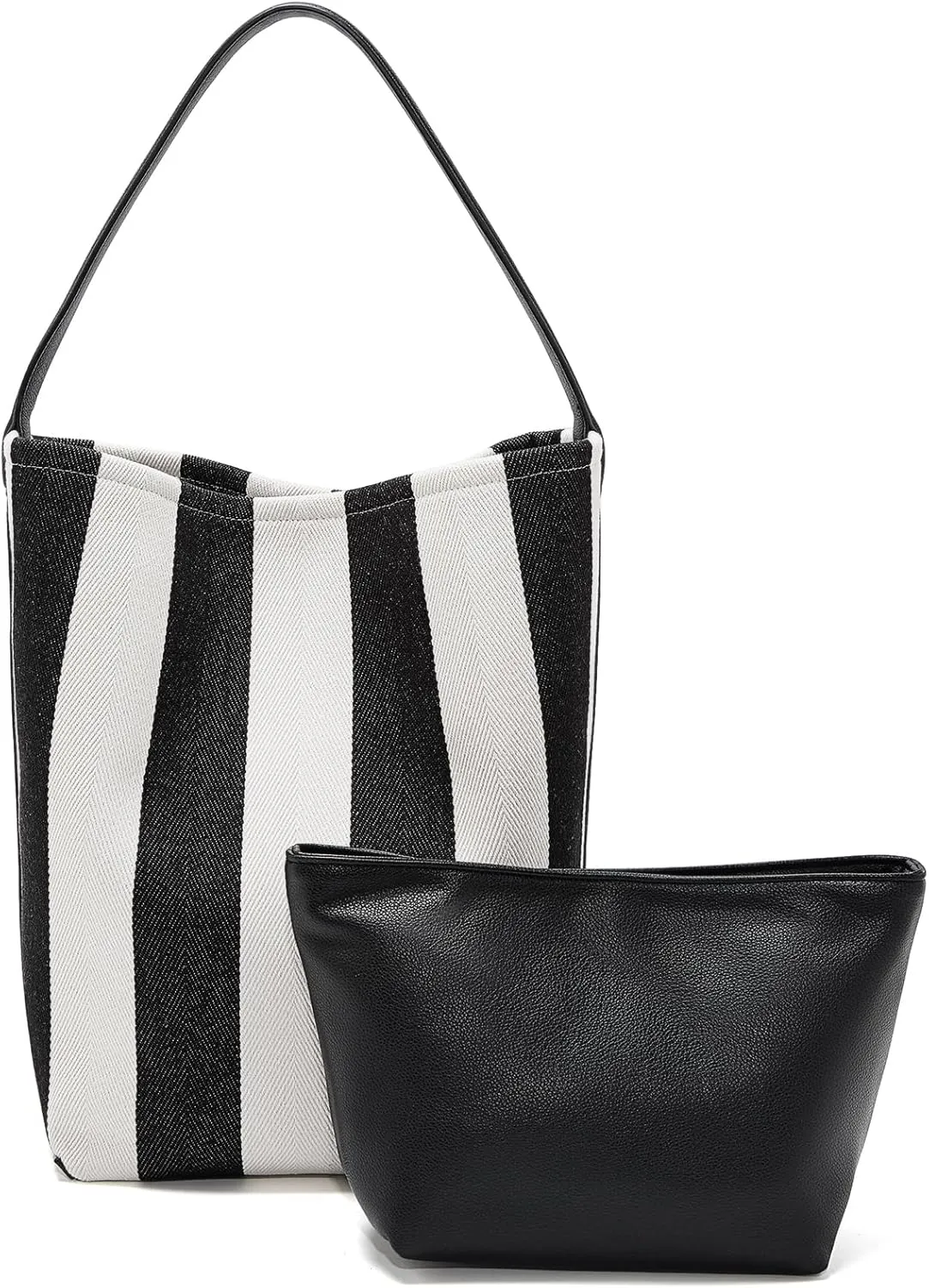 LAORENTOU Large Canvas Tote Bag for Women - Shopping and Crossbody Handbag With Large Capacity - Ladies Purse