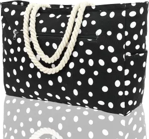 Large Beach Bag for Women, Waterproof Travel Tote Bag with Lunch/Wet Pocket for Weekender, Sandproof, Zipper Closure