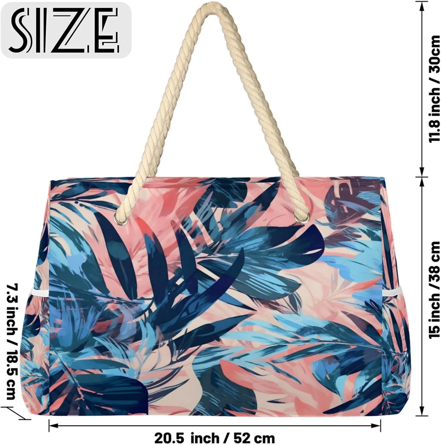 Large Beach Tote Bags with Zipper, Beach Bag for Women, Waterproof Sandproof Pool Swim Bags, Travel Tote Bag