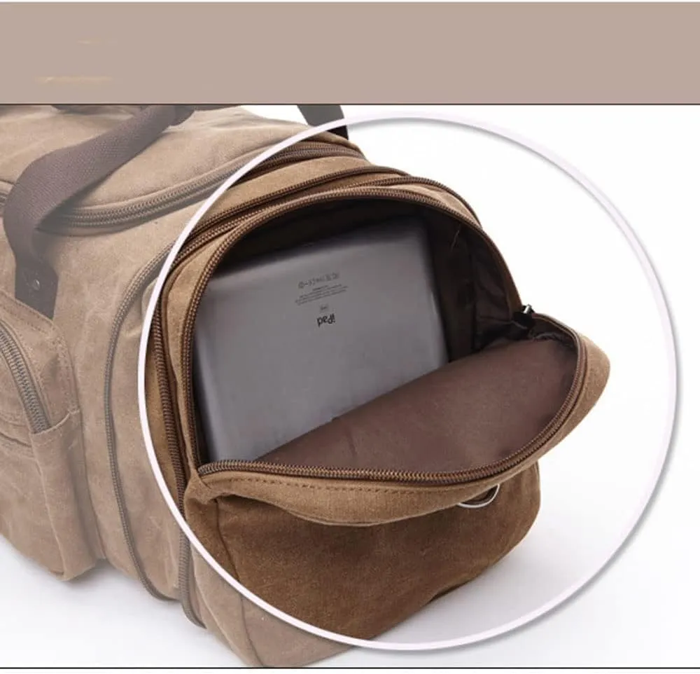 Large-Capacity Luggage Bag Fashion Leisure Travel Bag Trendy Outdoor Messenger Portable Canvas Travel Bag(1)