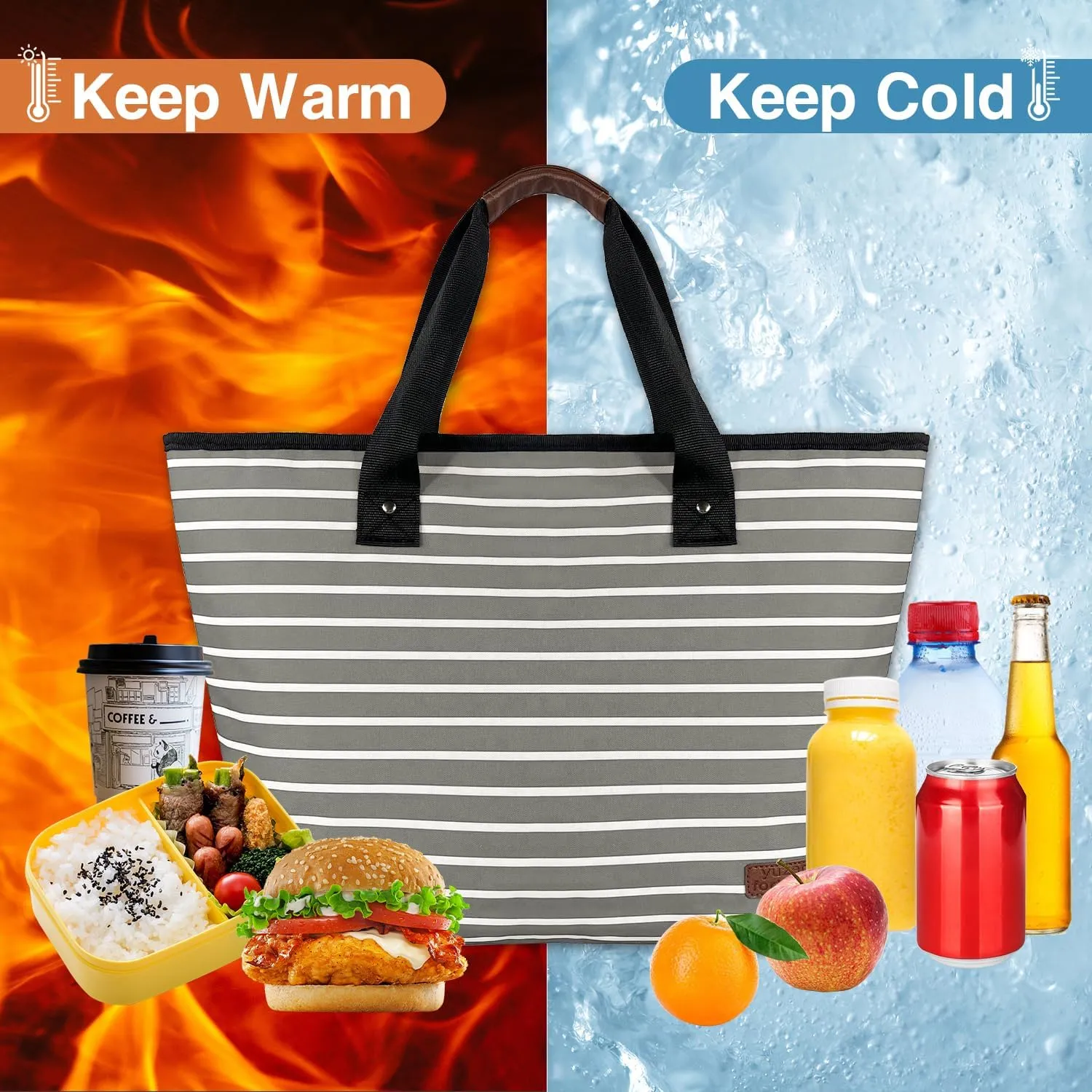 Large Cooler Bag Insulated Blue 30can 18L,Leakproof Soft Coolers Insulated Tote Bag, Reusable Grocery Bag ，Lunch Box Lunch Bag for Picnic Beach Camping.…