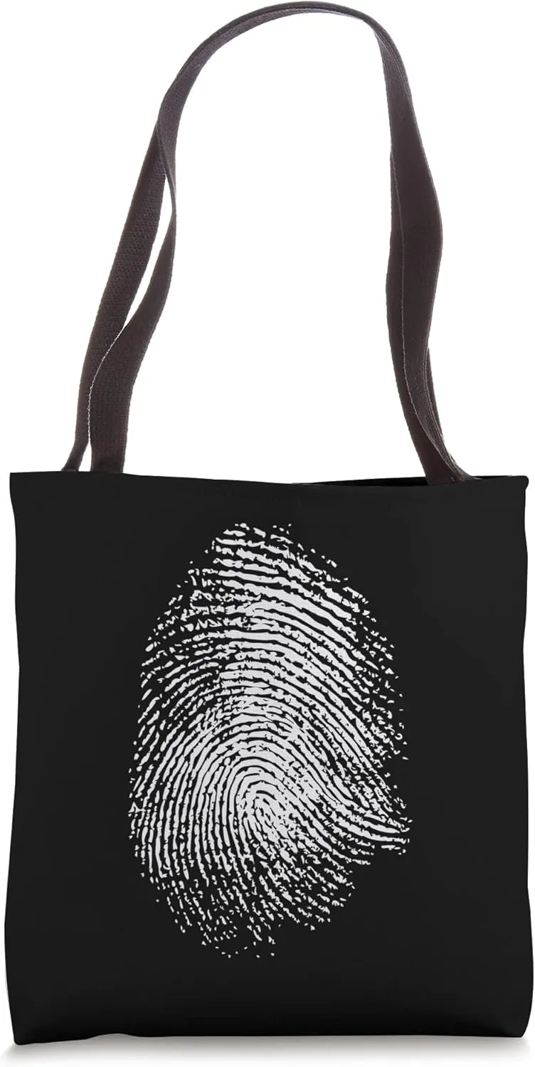 Large Fingerprint Police Crime Scene Analysis Fingerprint Tote Bag