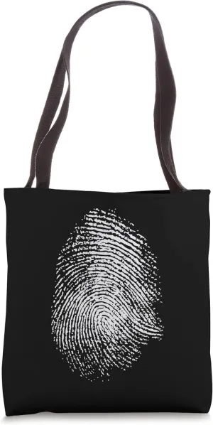 Large Fingerprint Police Crime Scene Analysis Fingerprint Tote Bag