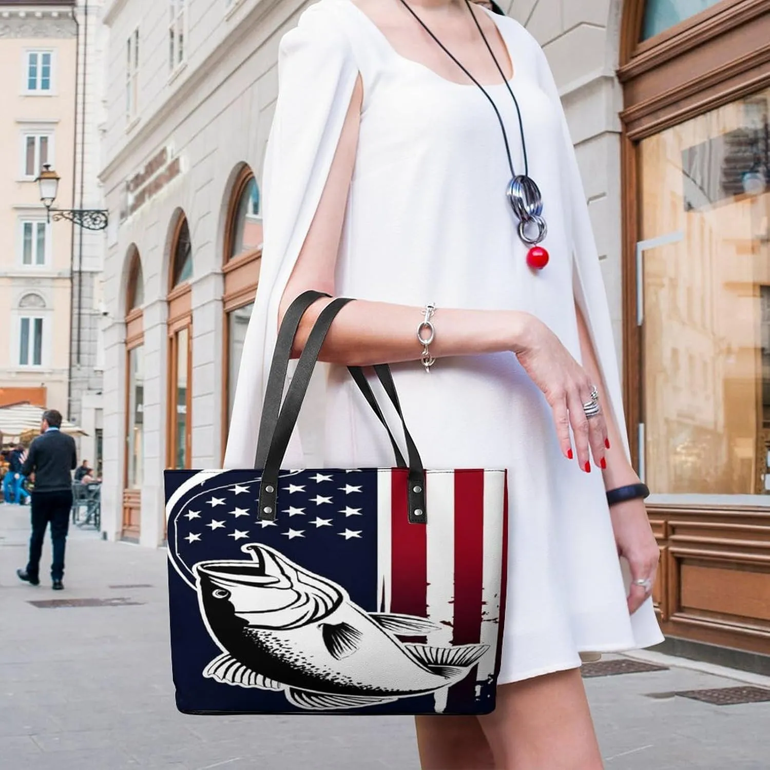 Large Leather Tote Bag Travel Work Daily Essentials Handbag For Women Men