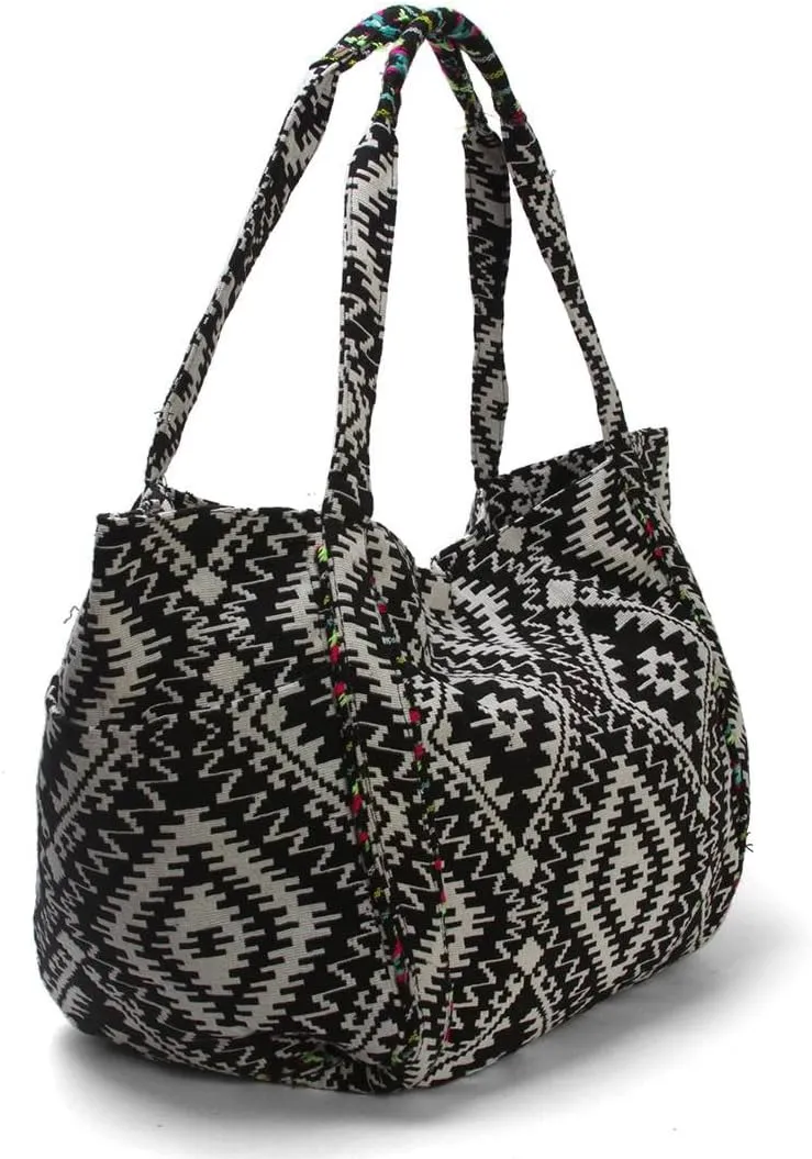 Large Open Tote Bag w/Side Pocket