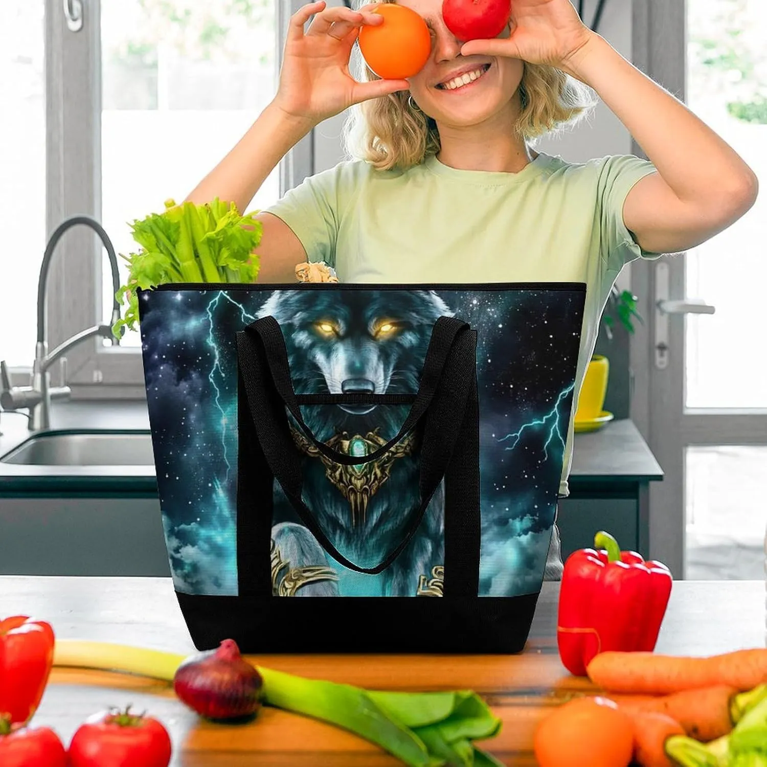 Large Thermal Shopping Tote Bag Travel Friendly Fashion Handbag Commuter Bag