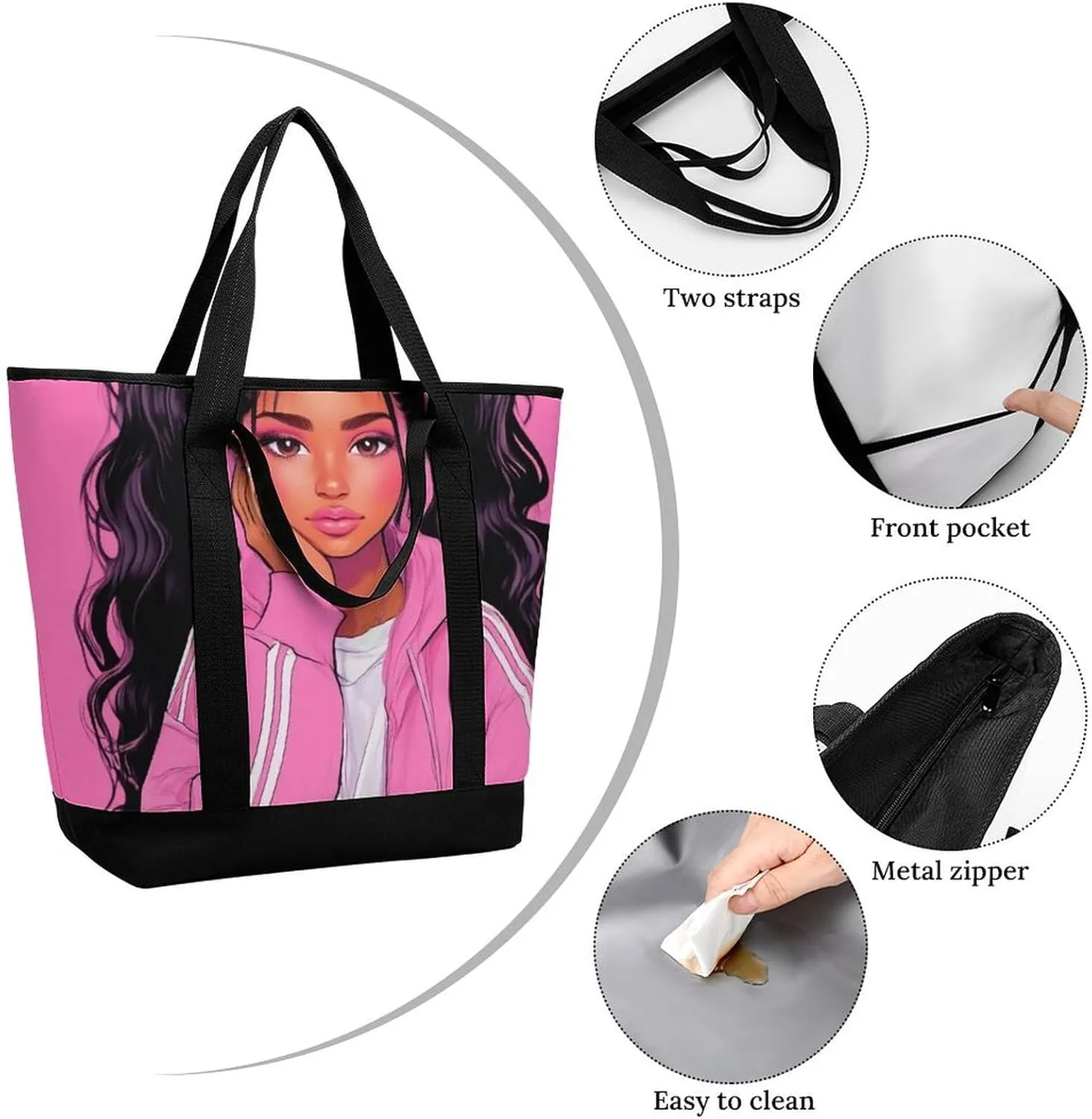 Large Thermal Shopping Tote Bag Travel Friendly Fashion Handbag Commuter Bag