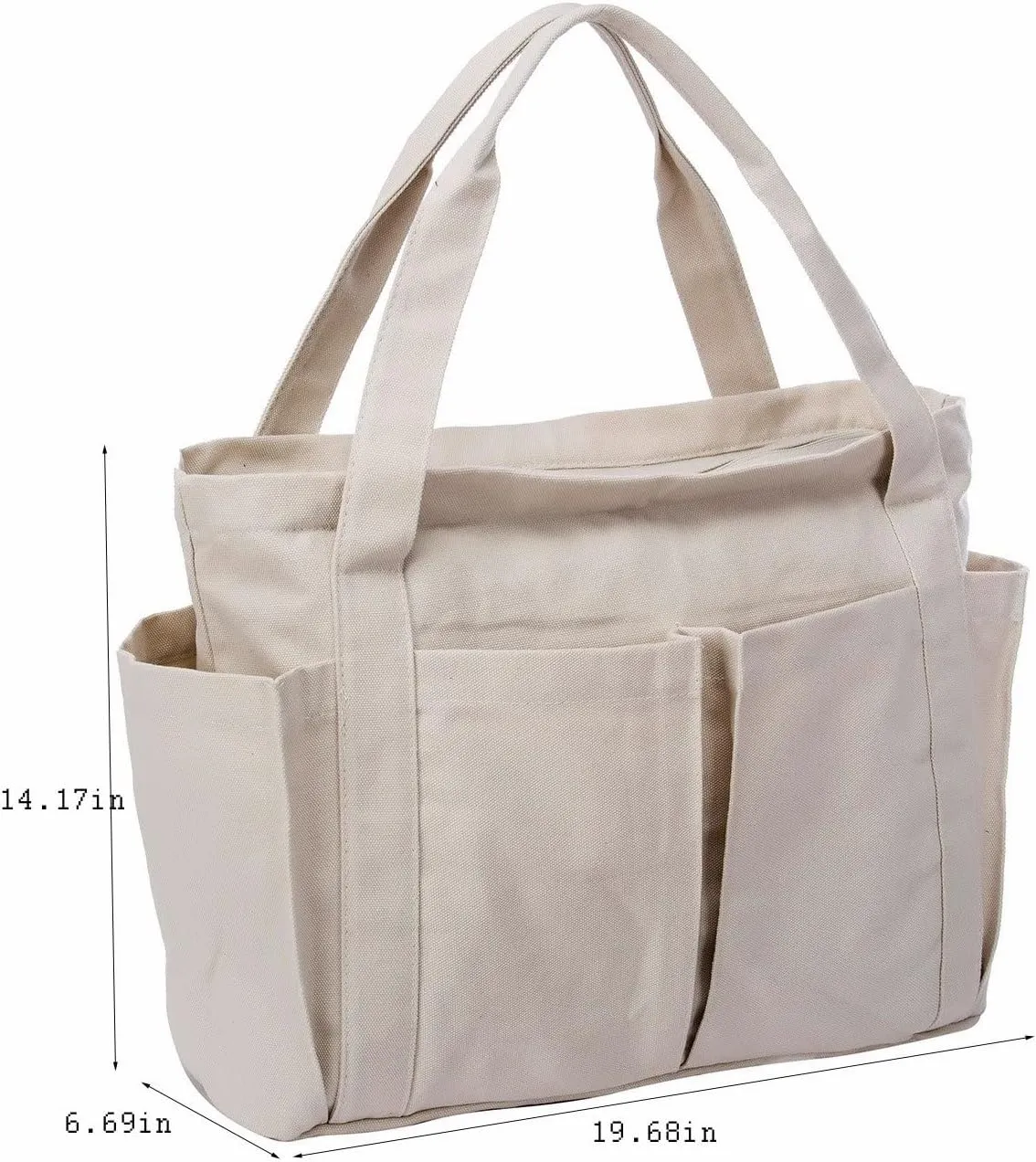 Large Tote Bag Canvas Beach Bag with Pockets Shoulder Bag for Women