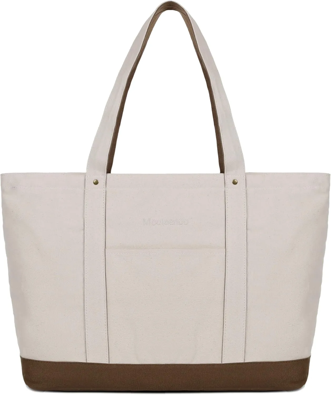 Large Tote Bag for Women with Zipper Closure and Laptop Compartment Canvas Shoulder Bag for Work Holiday and Travel