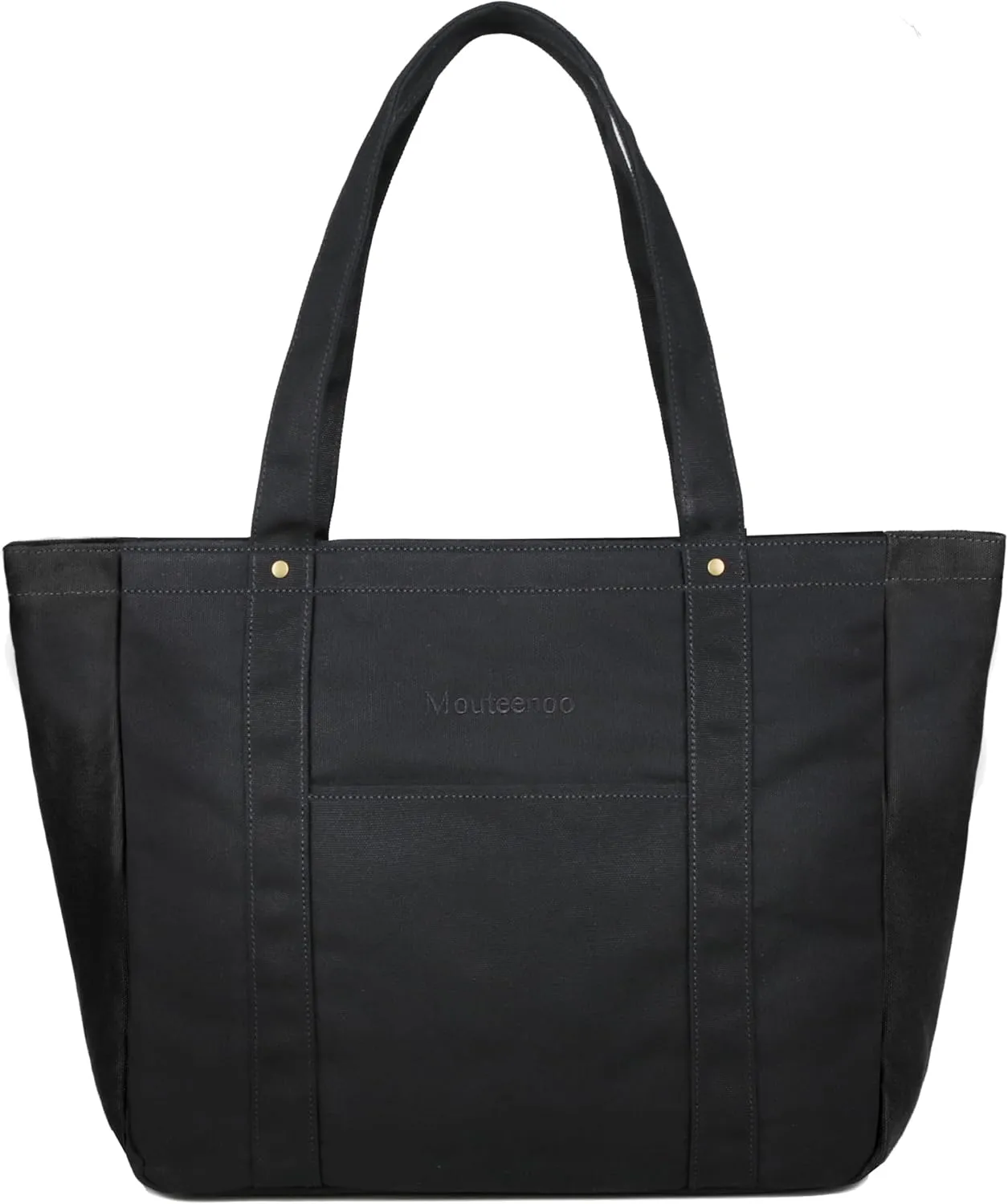 Large Tote Bag for Women with Zipper Closure and Laptop Compartment Canvas Shoulder Bag for Work Holiday and Travel