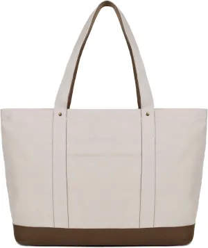 Large Tote Bag for Women with Zipper Closure and Laptop Compartment Canvas Shoulder Bag for Work Holiday and Travel
