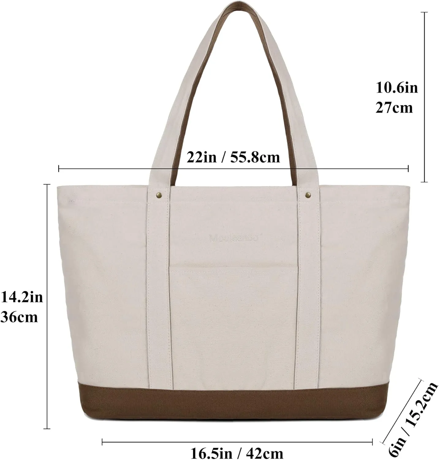 Large Tote Bag for Women with Zipper Closure and Laptop Compartment Canvas Shoulder Bag for Work Holiday and Travel