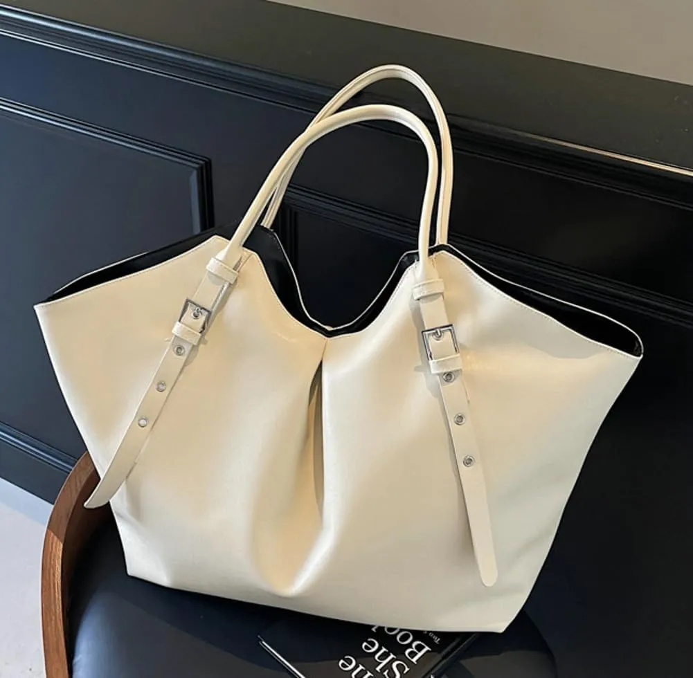 Large Tote Bag Women Trendy PU Leather Shoulder Purses Satchel Oversize Casual Handbags Work Dating College 2025