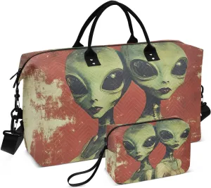 Large Travel Duffel Bag, Alien St Sport Tote Gym Bags, Shoulder Weekender Overnight Bags for Women Men, Carry On Luggage with Toiletry Bag