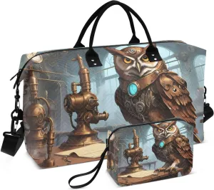 Large Travel Duffel Bag, Classroom Owl Sports Tote Gym Bag, Shoulder Weekender Overnight Bag for Women Men, Carry On Luggage with Toiletry Bags