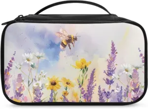 Lavender Makeup Organizer Small Travel Cosmetic Bag Makeup Accessories for Women Travel Canvas Make Up Bag Widely Use for Sophisticated Party,Business Attendance