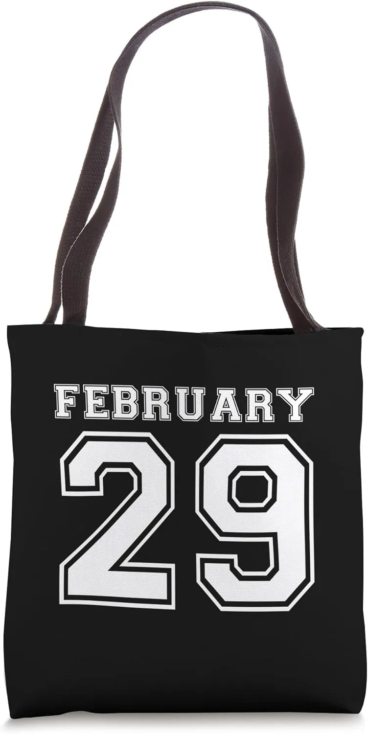 Leap Year Birthday 2024 February 29 Football Style Tote Bag