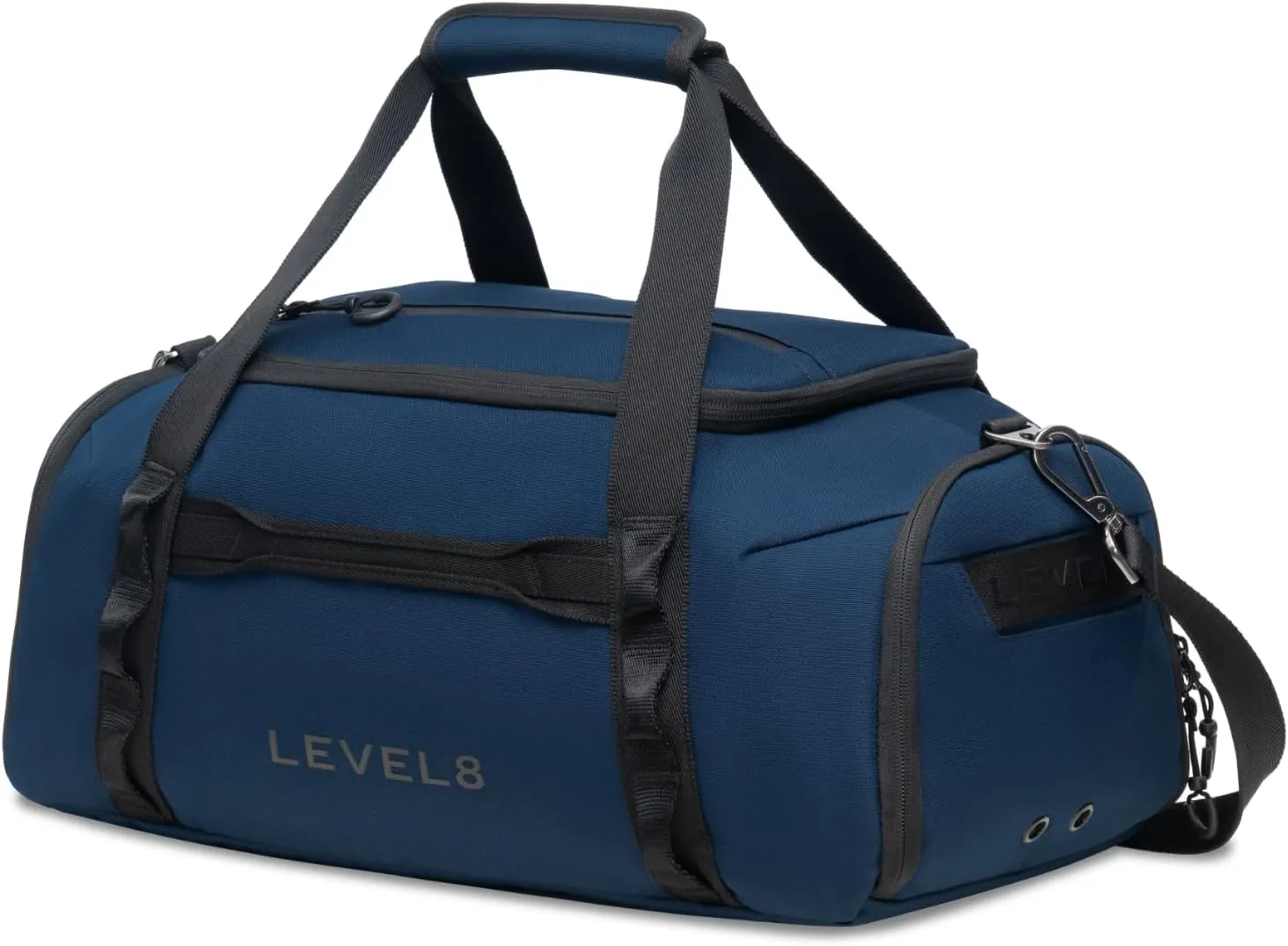 LEVEL8 Travel Duffle Bag Carry on Airline Approved, Water Resistant Sport Duffle, Weekender Bag for Men and Women, Blue, 30L