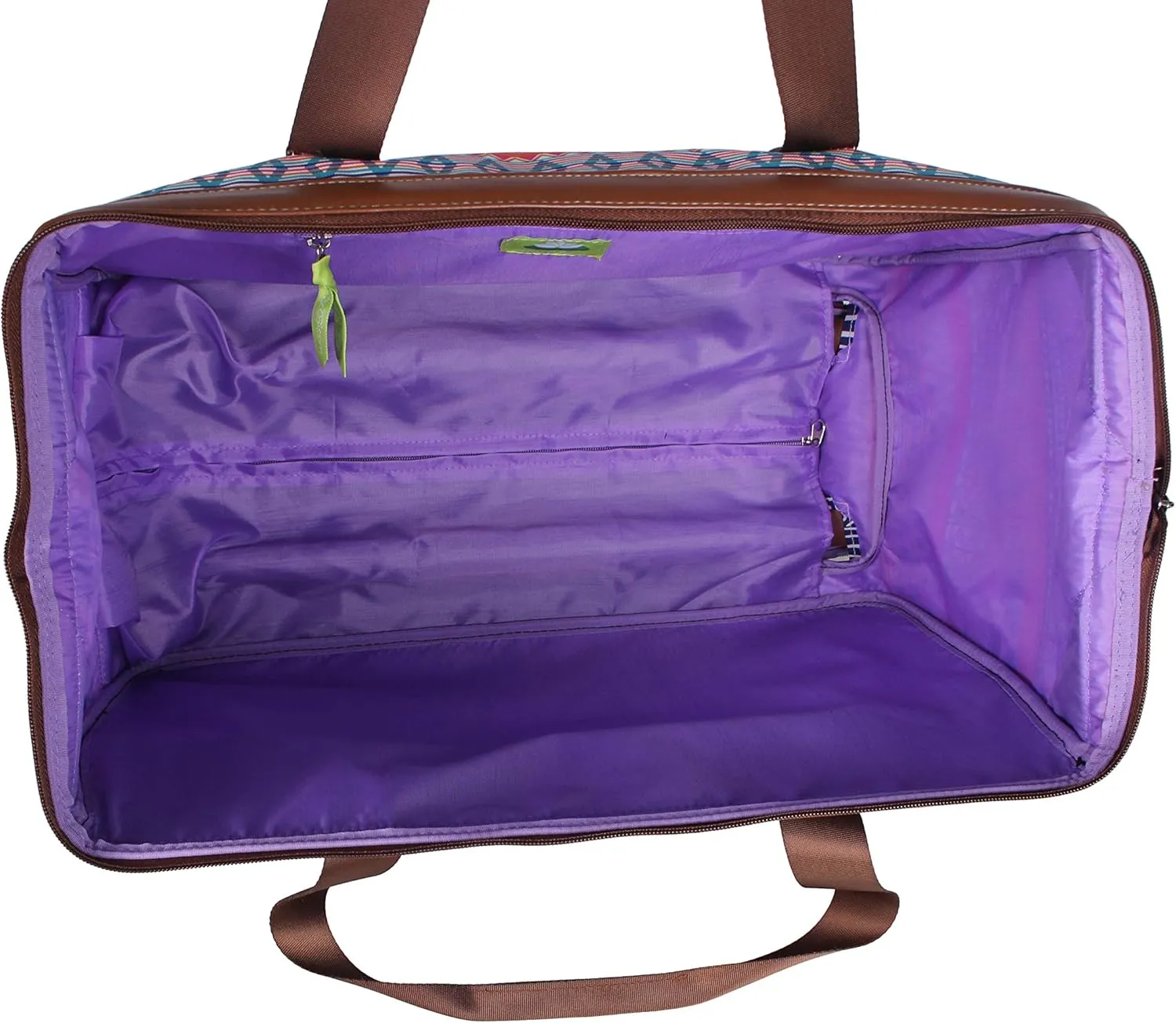 Lily Bloom Pattern 22 Inch Duffel Bag with 2-Rolling Wheels, Weekender Overnight Travel Lightweight Carry-On Suitcase For Women