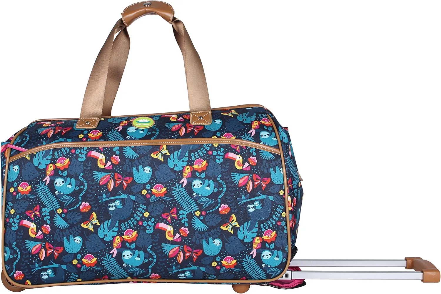 Lily Bloom Pattern 22 Inch Duffel Bag with 2-Rolling Wheels, Weekender Overnight Travel Lightweight Carry-On Suitcase For Women