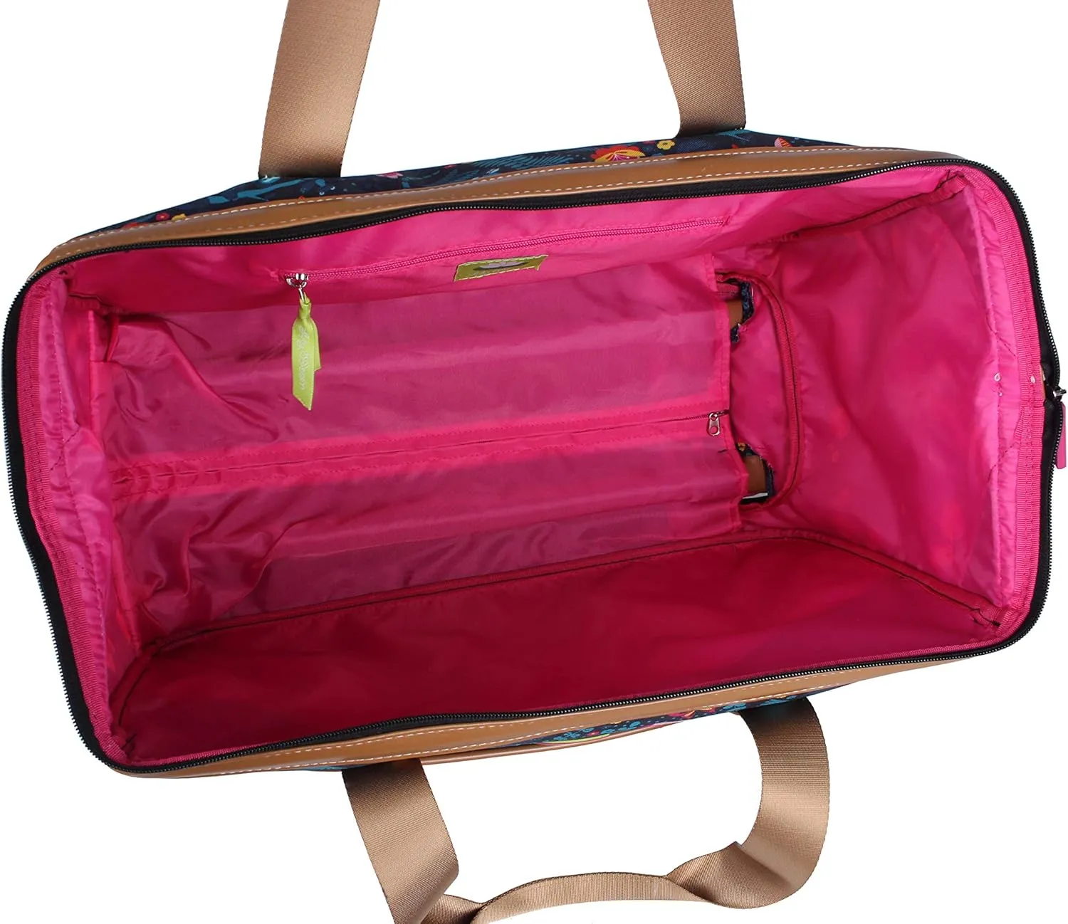 Lily Bloom Pattern 22 Inch Duffel Bag with 2-Rolling Wheels, Weekender Overnight Travel Lightweight Carry-On Suitcase For Women