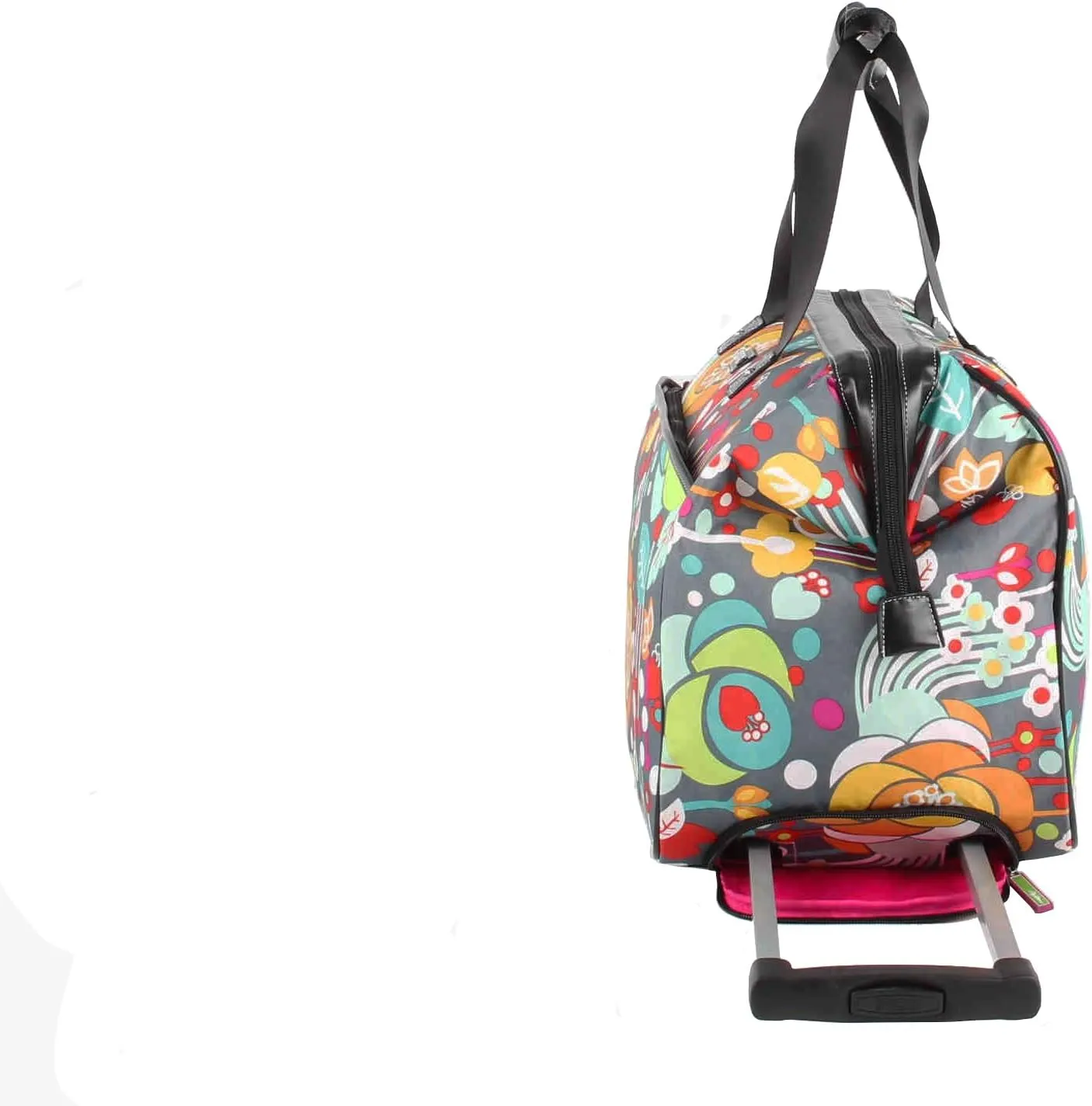 Lily Bloom Pattern 22 Inch Duffel Bag with 2-Rolling Wheels, Weekender Overnight Travel Lightweight Carry-On Suitcase For Women