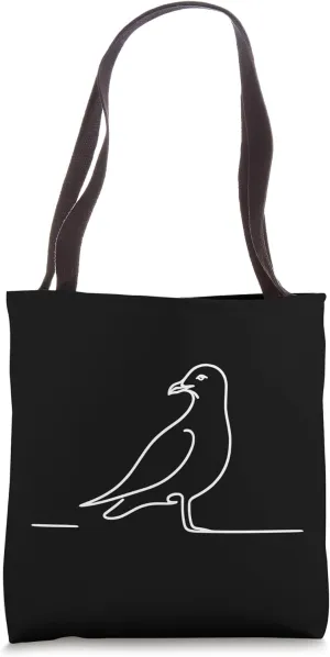 Line Art Bird & Ornithologist Herring Gull Tote Bag