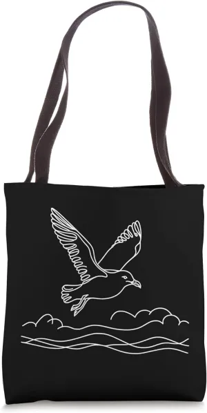 Line Art Bird & Ornithologist Herring Gull Tote Bag