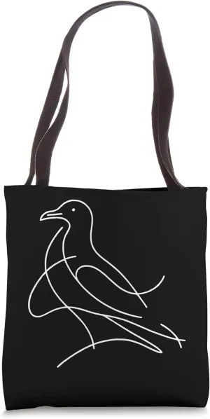 Line Art Bird & Ornithologist Herring Gull Tote Bag