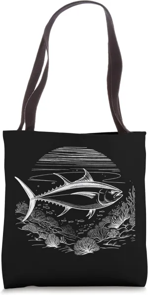Line Art Fish Aquarist & Ichthyologist Atlantic Bluefin Tun Tote Bag