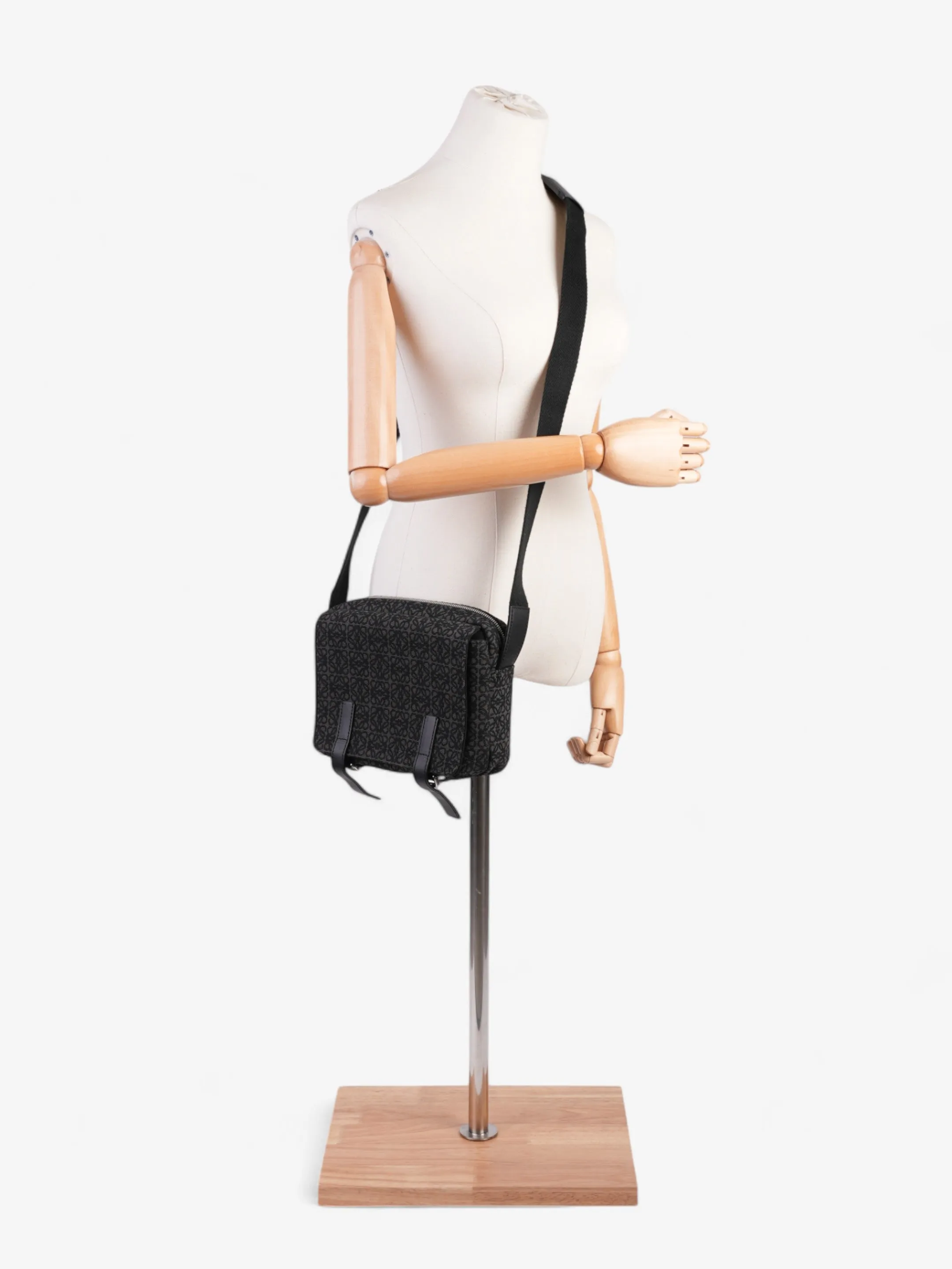 Loewe Anagram Messenger Bag Black Canvas Small