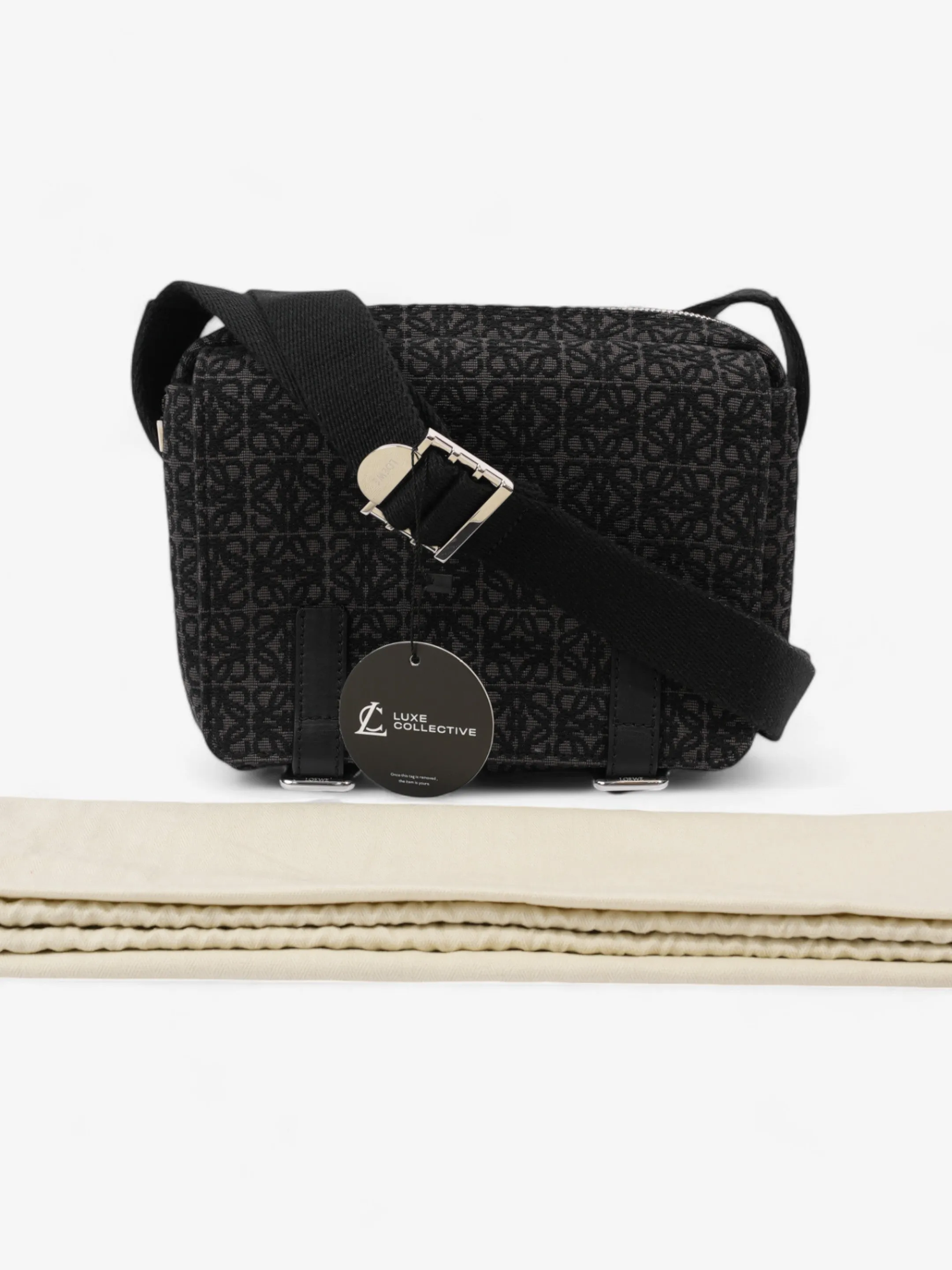 Loewe Anagram Messenger Bag Black Canvas Small