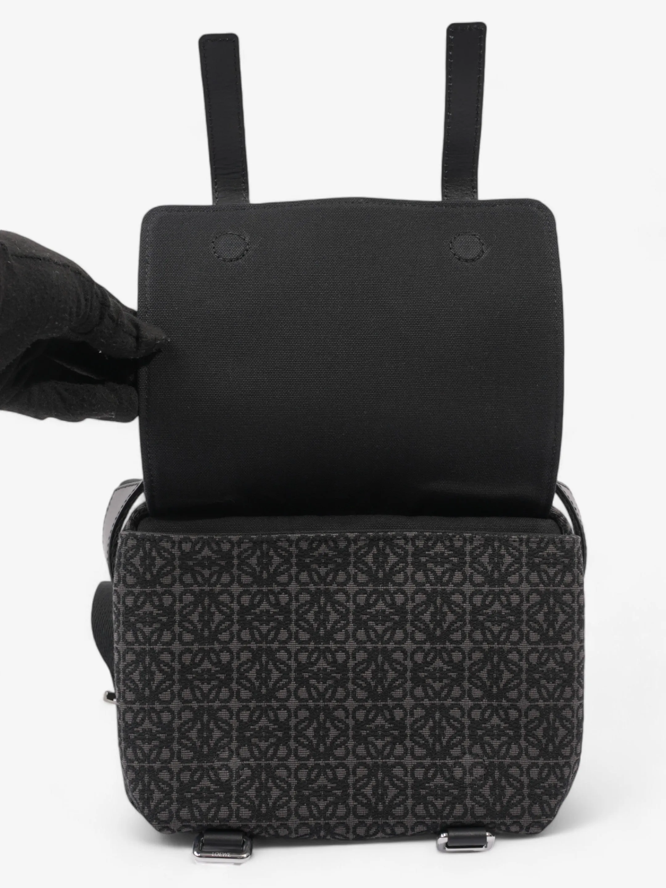 Loewe Anagram Messenger Bag Black Canvas Small