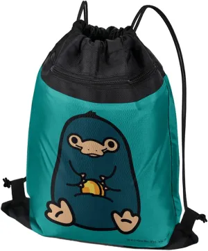 LOGOVISION Fantastic Beasts And Where To Find Them Nifler Cute Chibi Character Drawstring Backpack Sports Bag Sackpack 17" x 13", Perfect for Gym, Yoga or Practice