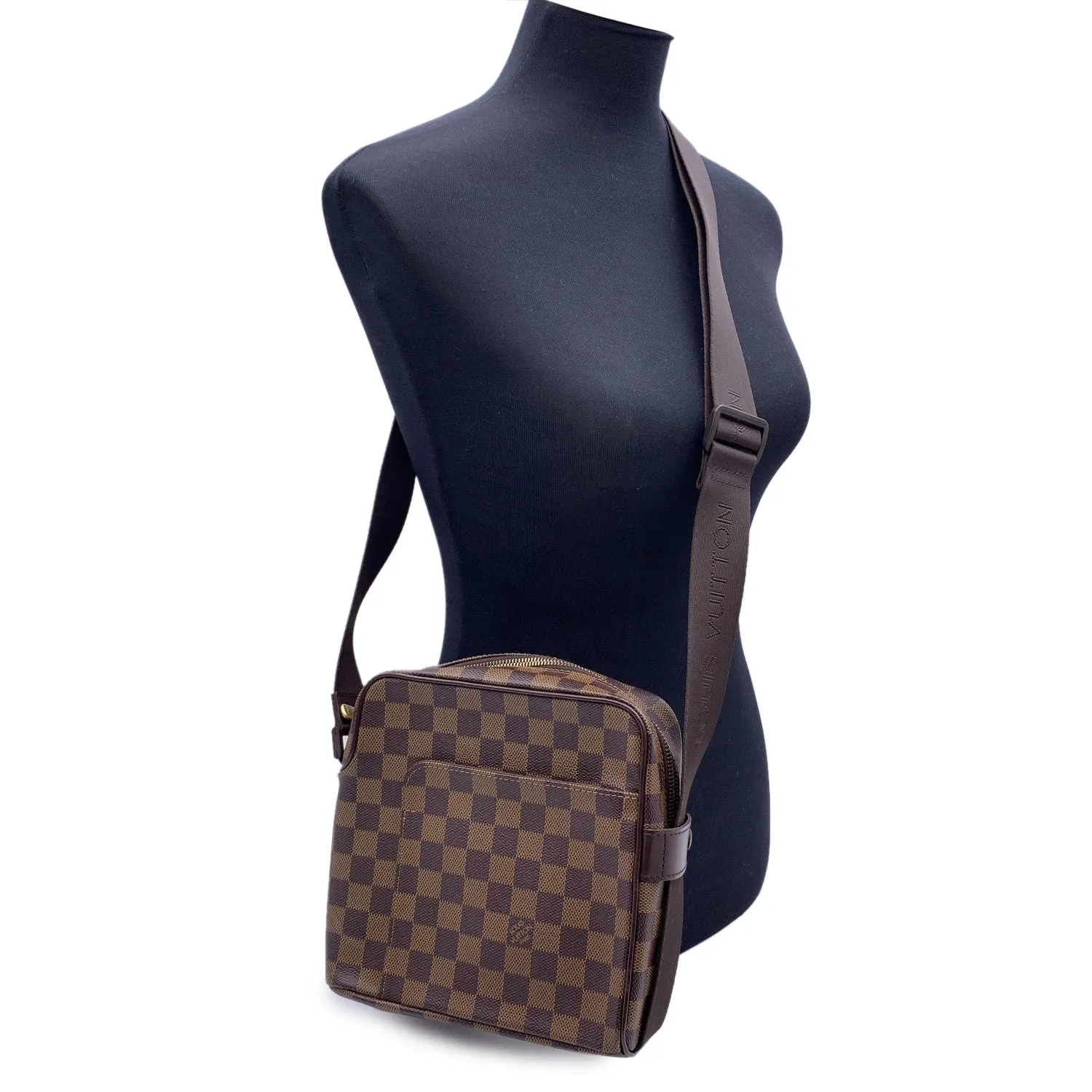 LOUIS VUITTON Damier Ebene Canvas Olav Pm Messenger Bag N41442